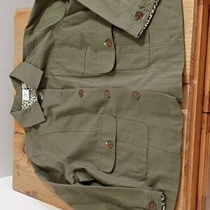 Rafaela Army Green Button Front Utility Jacket Size 2x NWOT NEW